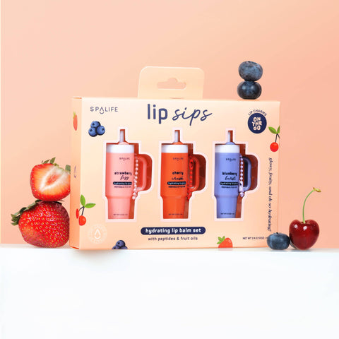 SpaLife Lip Sips Hydrating Lip Balm Set – 3 Pack