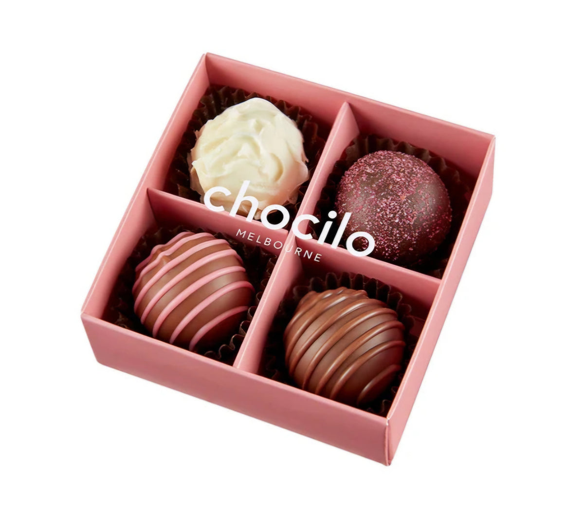 Chocilo 4 Pack Truffle Chocolate Assortment Gift Box - 50g