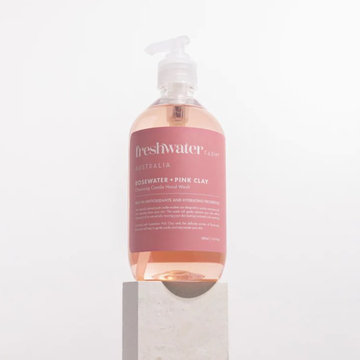 Freshwater Farm Hand Wash Cleansing Rosewater + Pink Clay 500ml